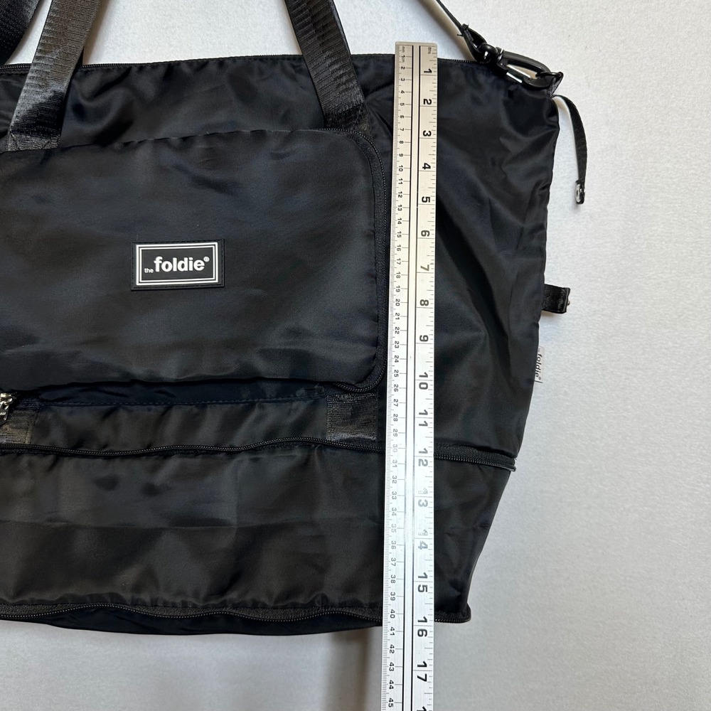 The Foldie Travel Tote Bag Unisex Large Black Expandable Foldable Lightweight - Picture 4 of 16